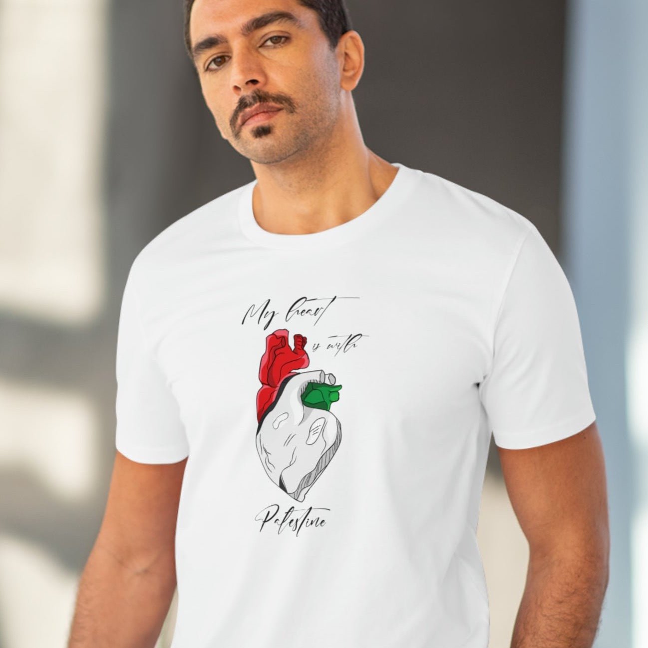 Organic Palestine 'Heart' T-shirt designed to support the cause

