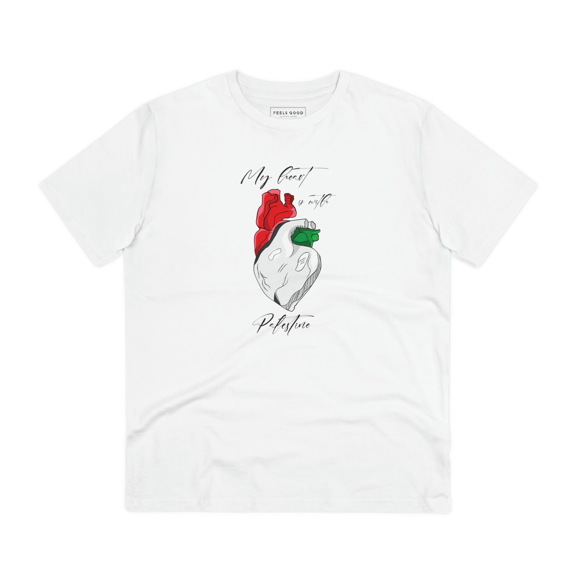 Iconic Palestine 'Heart' tee with symbolic heart, reflecting cultural strength

