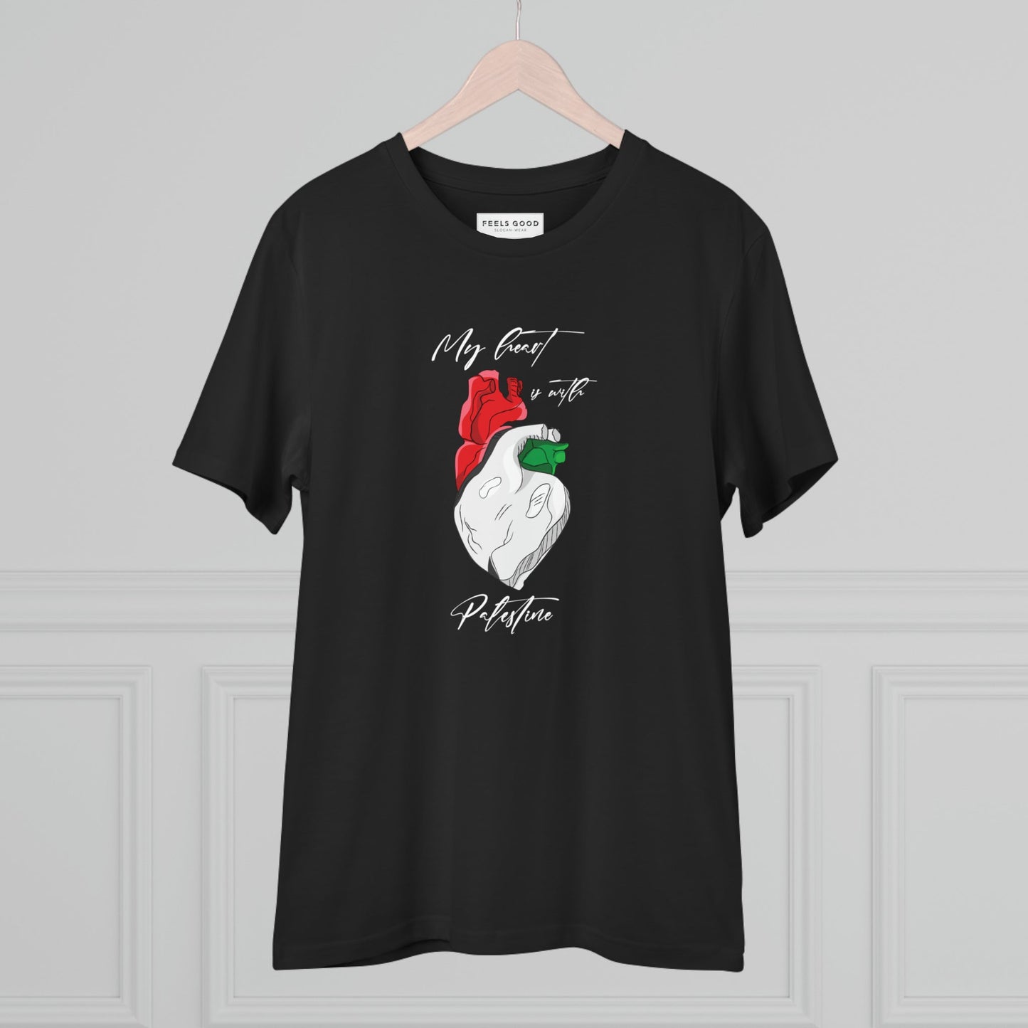 Ethical Palestine 'Heart' Cotton tee celebrating cultural identity

