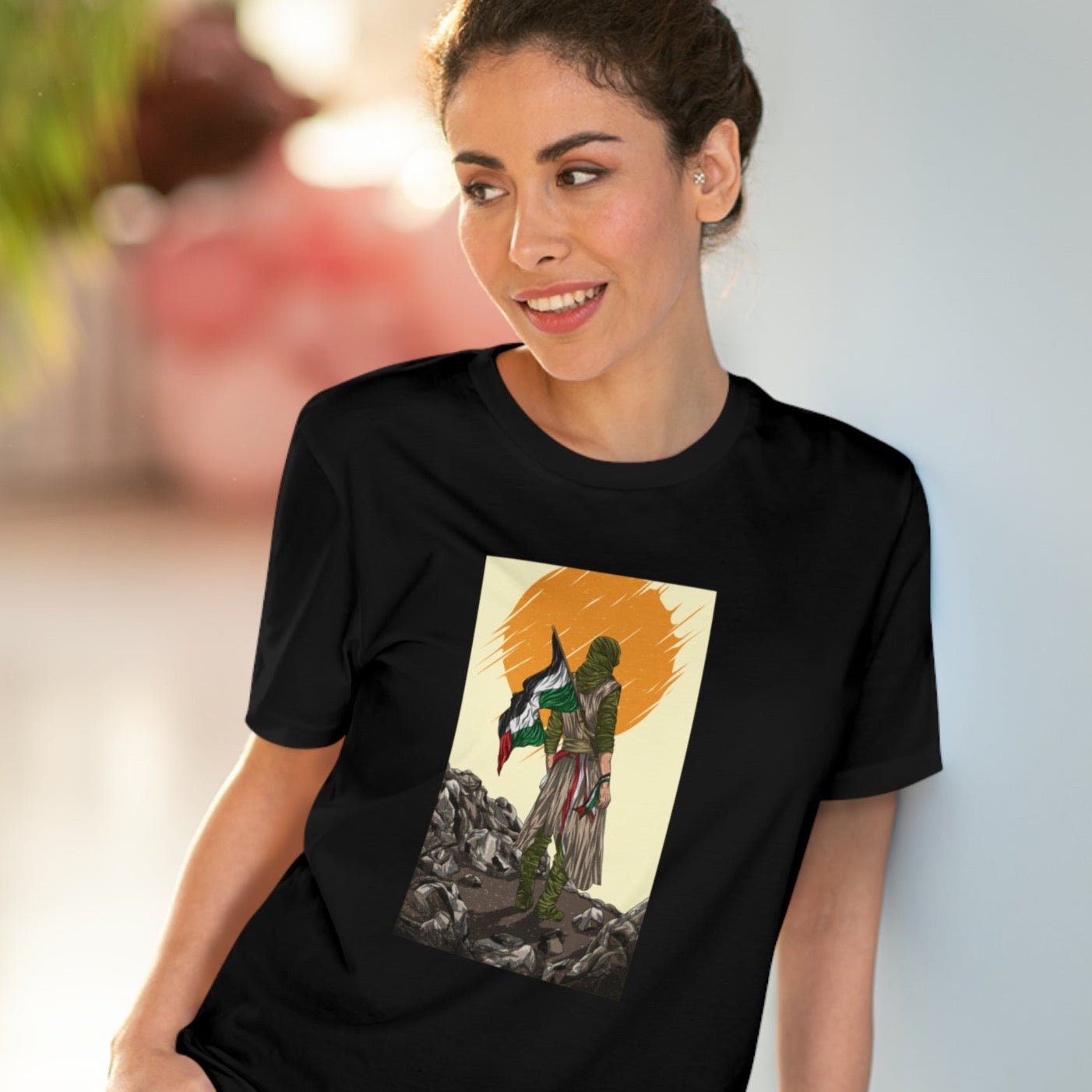 Palestine 'Manga Fighter' Organic Cotton T-shirt – inspired by Palestine flag

