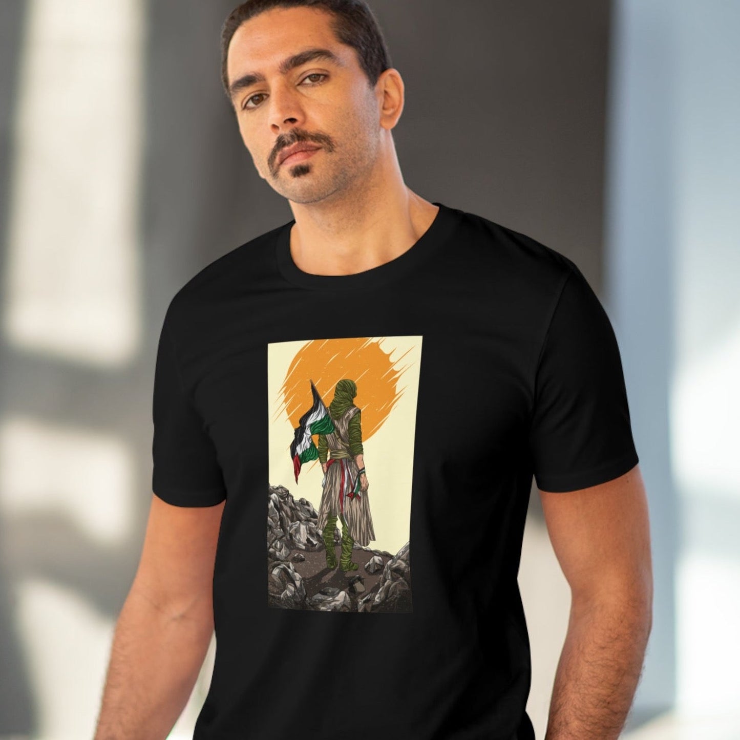 Wear Palestine quotes – Palestine 'Manga Fighter' Organic Cotton T-shirt statement

