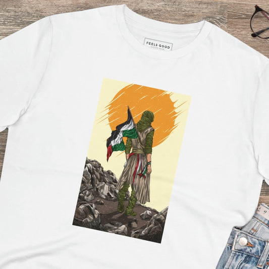 Palestine 'Manga Fighter' Organic Cotton T-shirt – bold Palestine T-shirt for all


