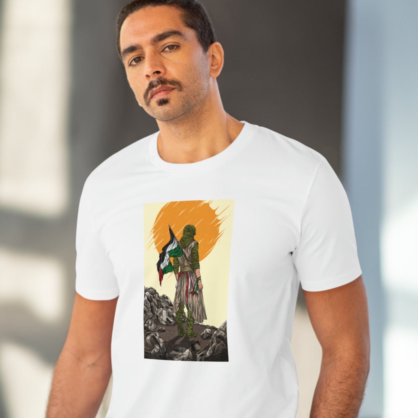 Palestine clothes UK exclusive – Palestine 'Manga Fighter' Organic Cotton T-shirt

