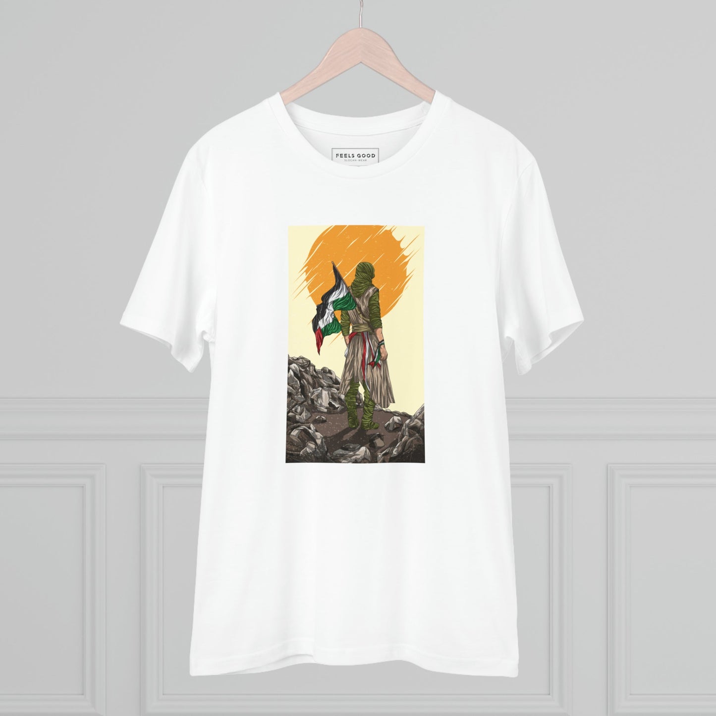 Bold Palestinian T-shirt design – Palestine 'Manga Fighter' Organic Cotton T-shirt

