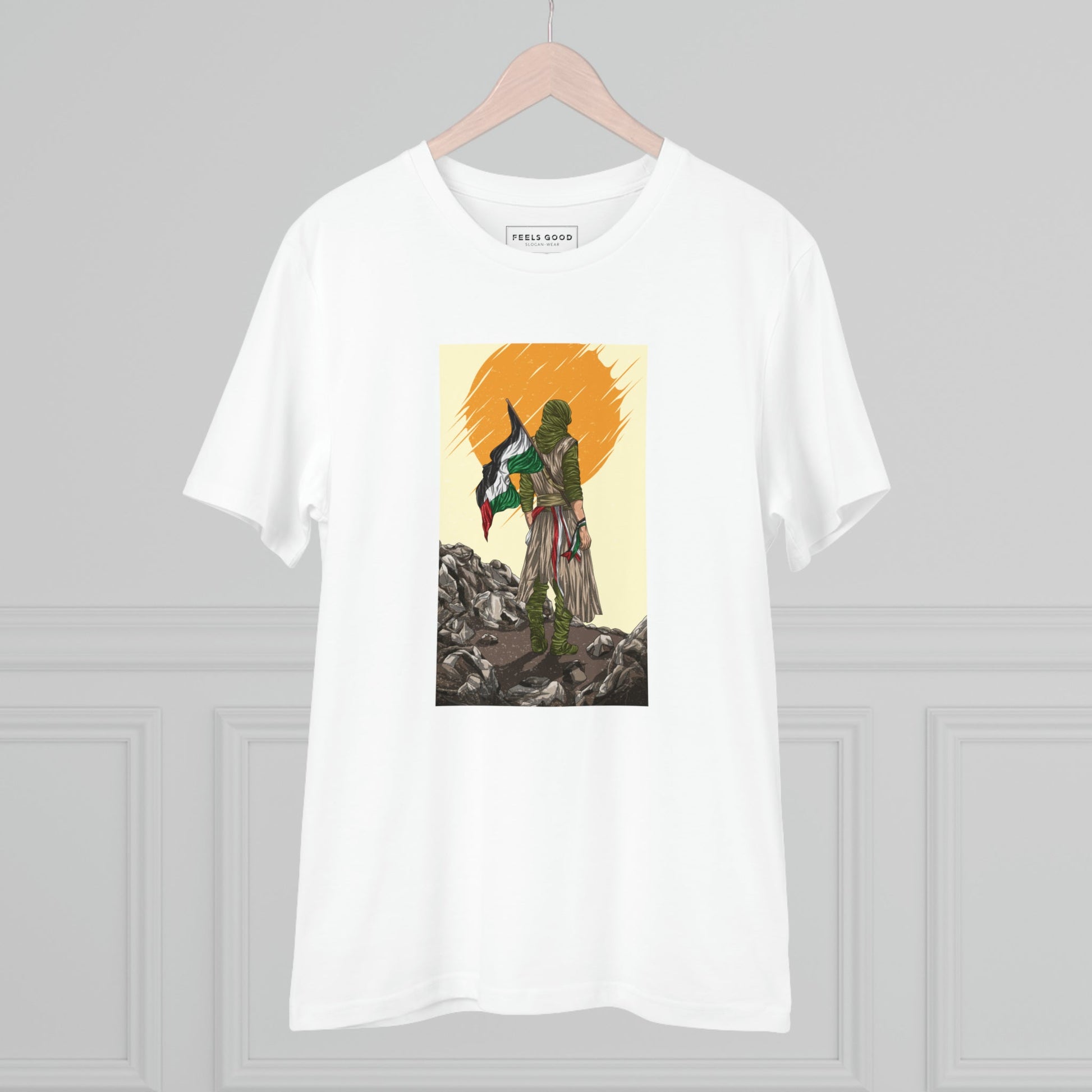 Bold Palestinian T-shirt design – Palestine 'Manga Fighter' Organic Cotton T-shirt

