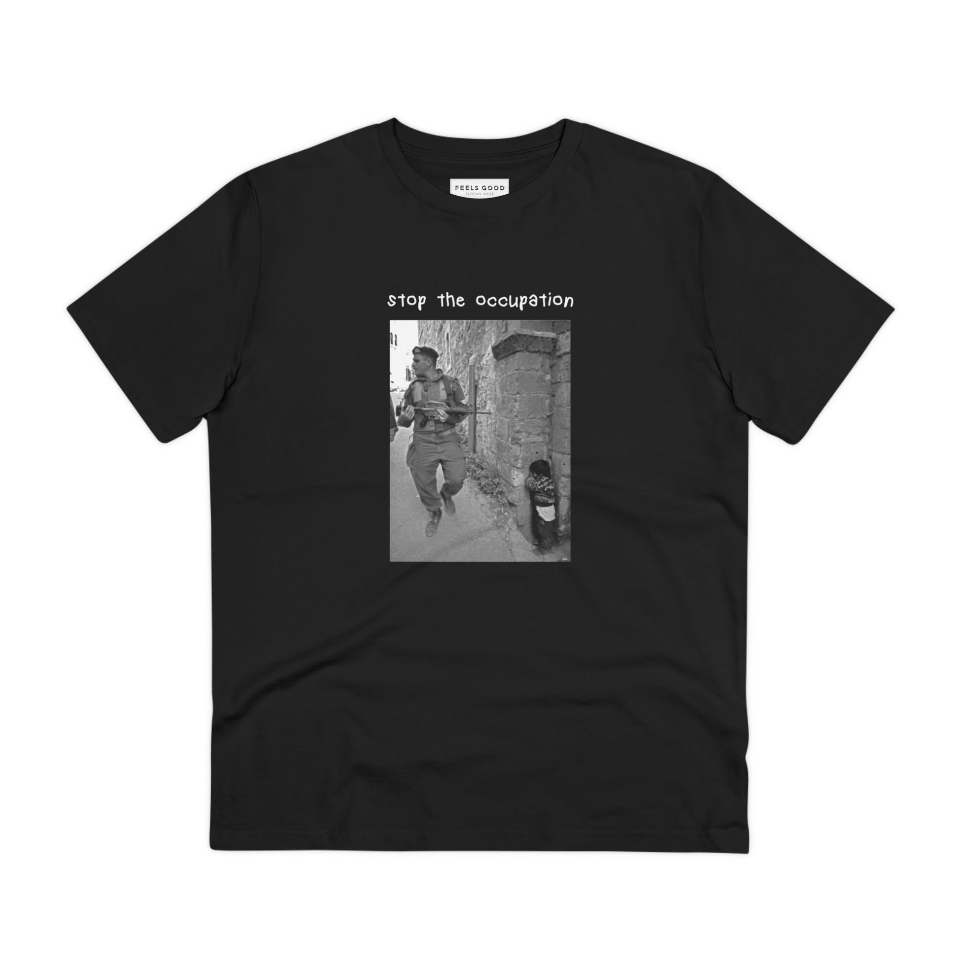 Palestine 'Stop Occupation' Organic Cotton T-shirt - alquds, perfect Free Palestine message

