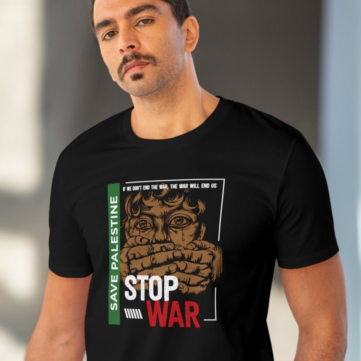 Statement T-shirt for solidarity – Palestine 'Stop War & Occupation' Organic Cotton tee

