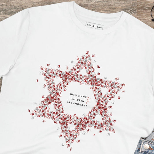 Palestine 'The Children's Hands' Organic Cotton T-shirt showing solidarity for a cause