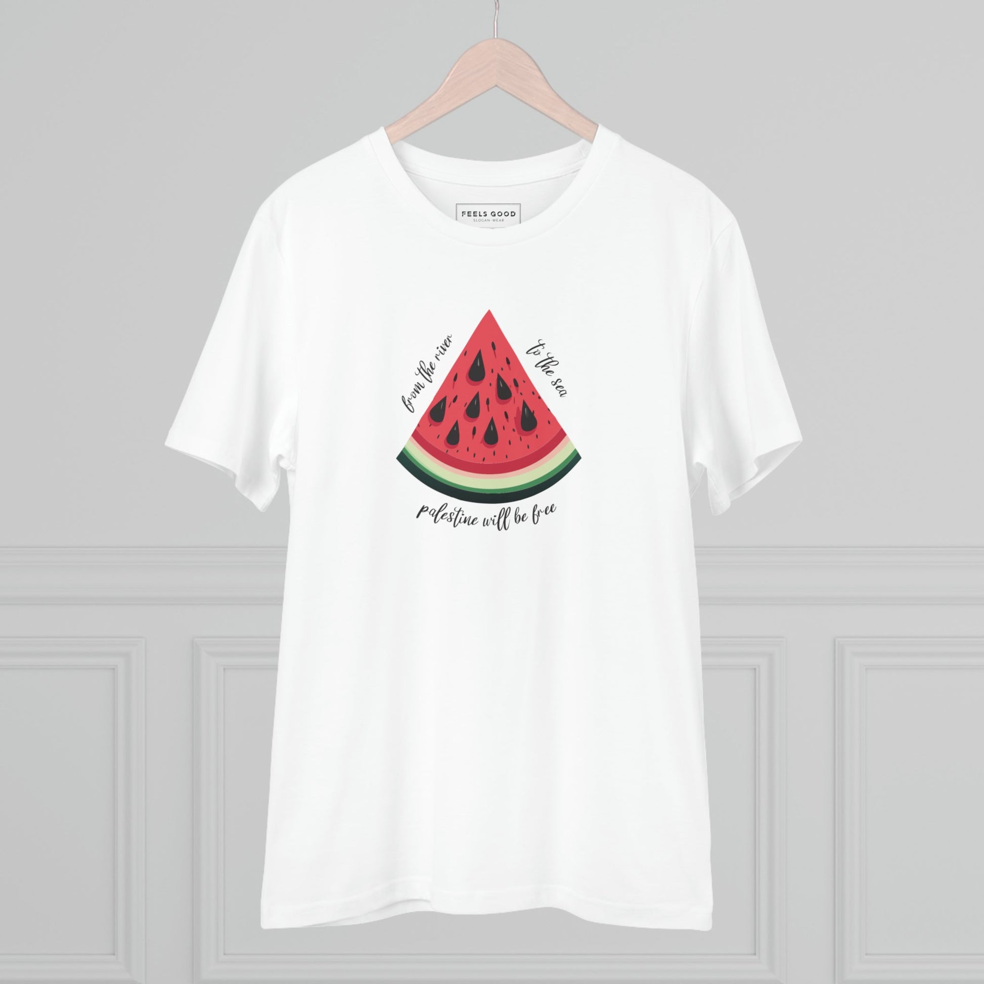 Trendy Palestine 'Watermelon' Organic Cotton T-shirt for peace supporters

