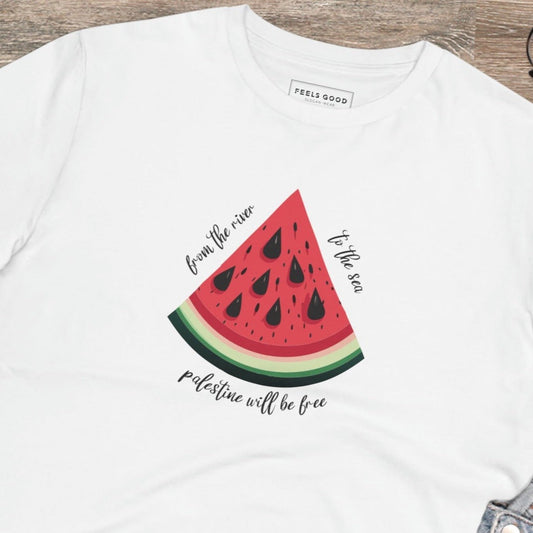 Palestine 'Watermelon' Organic Cotton T-shirt with symbolic colors of resistance
