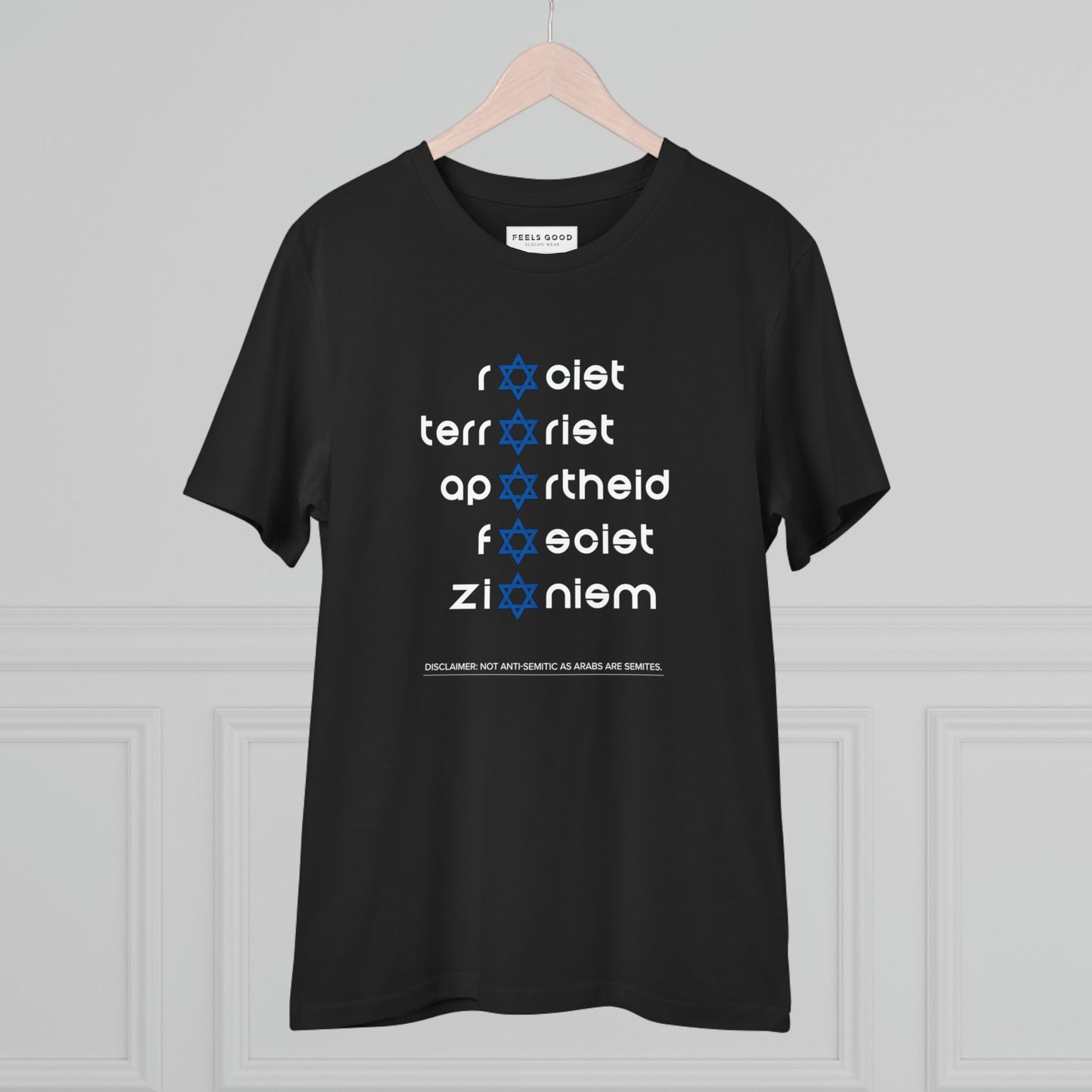 Eco-conscious activism with Palestine 'Zionism' Organic Cotton T-shirt