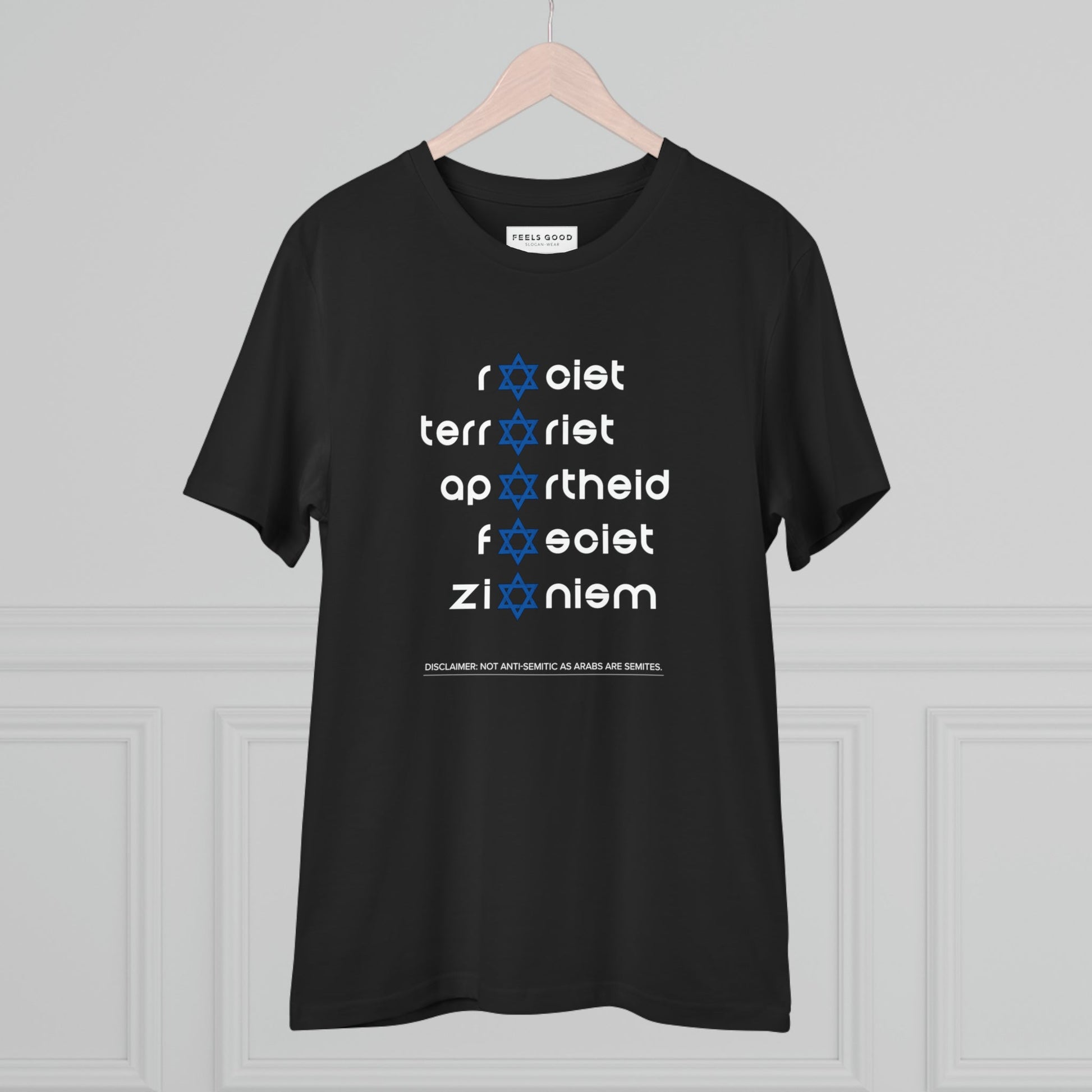 Eco-conscious activism with Palestine 'Zionism' Organic Cotton T-shirt