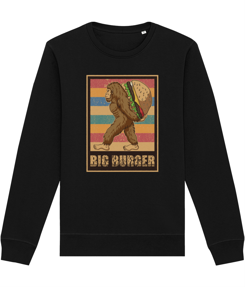 Make a statement in the Positive 'Big Burger Gorilla' Retro Organic Cotton Sweatshirt—shop now!