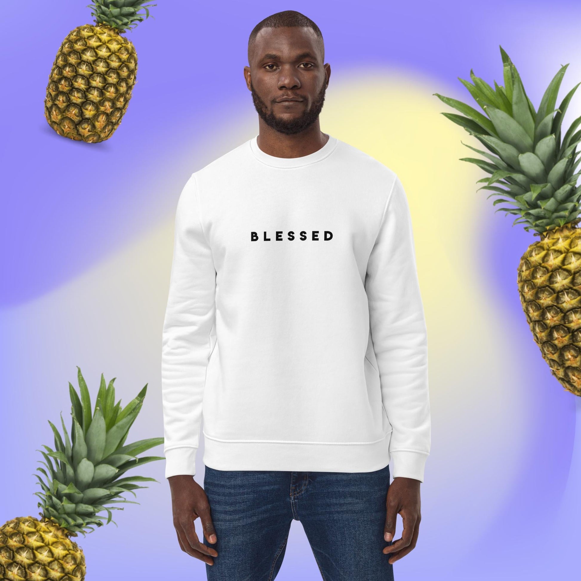 Positive 'Blessed' Organic Cotton Sweatshirt - Eco Sweatshirt