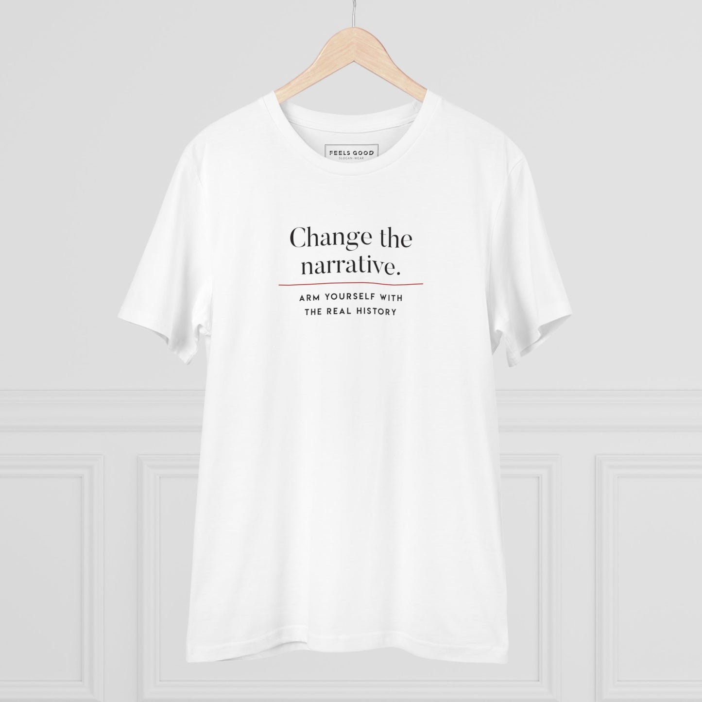 Top brand t-shirt: Positive 'Change History' organic.

