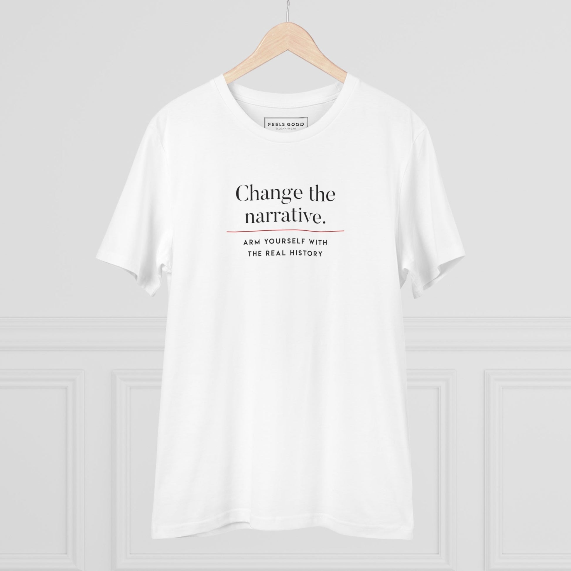 Top brand t-shirt: Positive 'Change History' organic.
