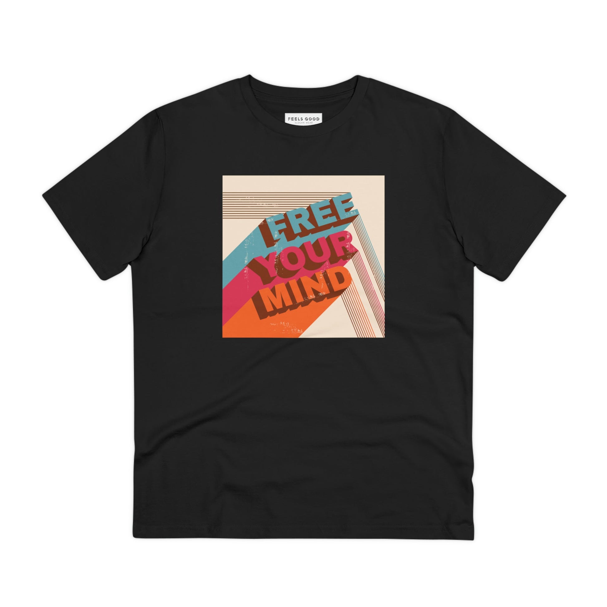 Add a retro vibe with the Positive 'Free Your Mind' Retro Organic Cotton T-Shirt. Retro style t-shirts!