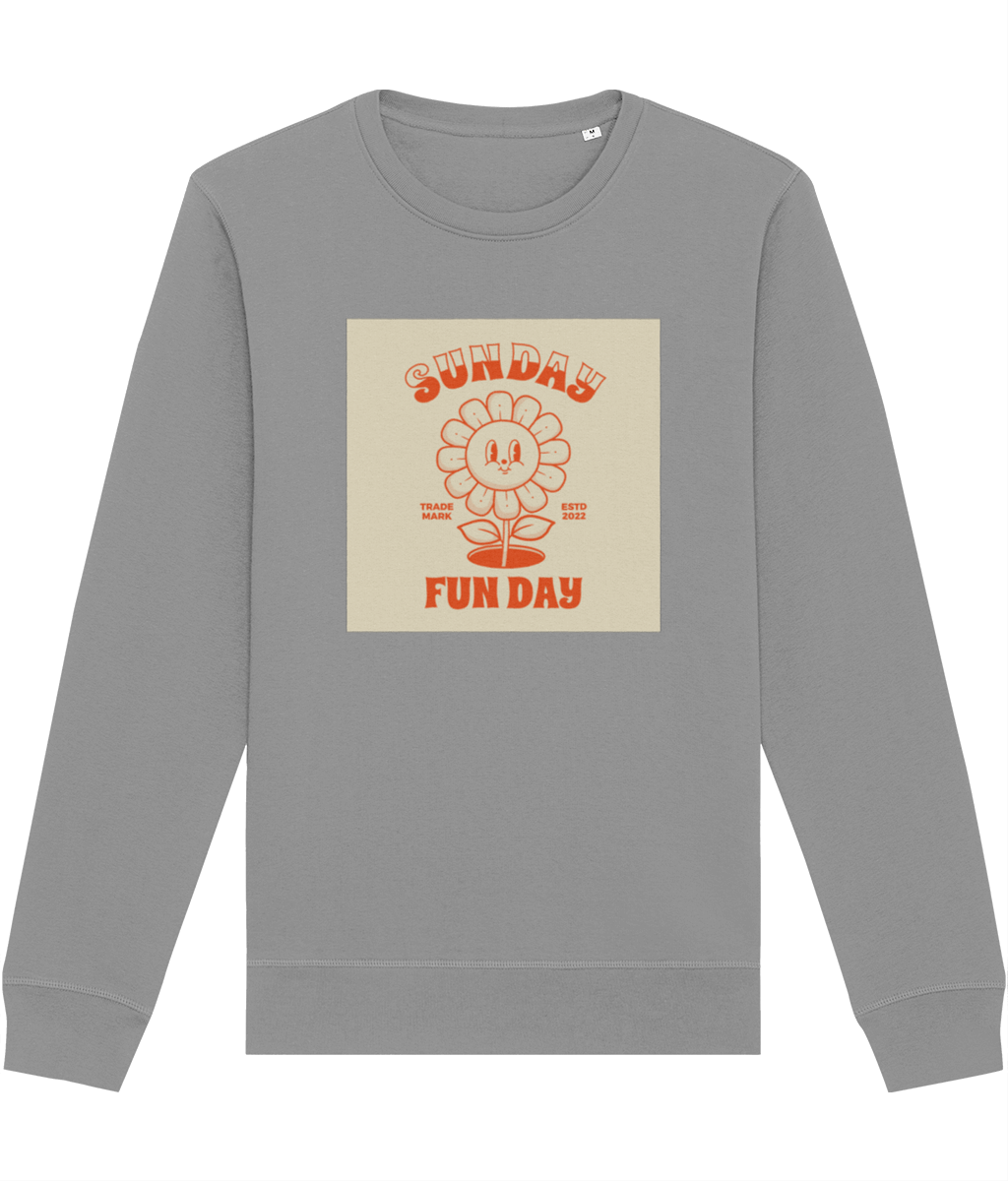 Elevate your retro look with the Positive 'Fun Day Sunday' Retro Organic Cotton Sweatshirt!
