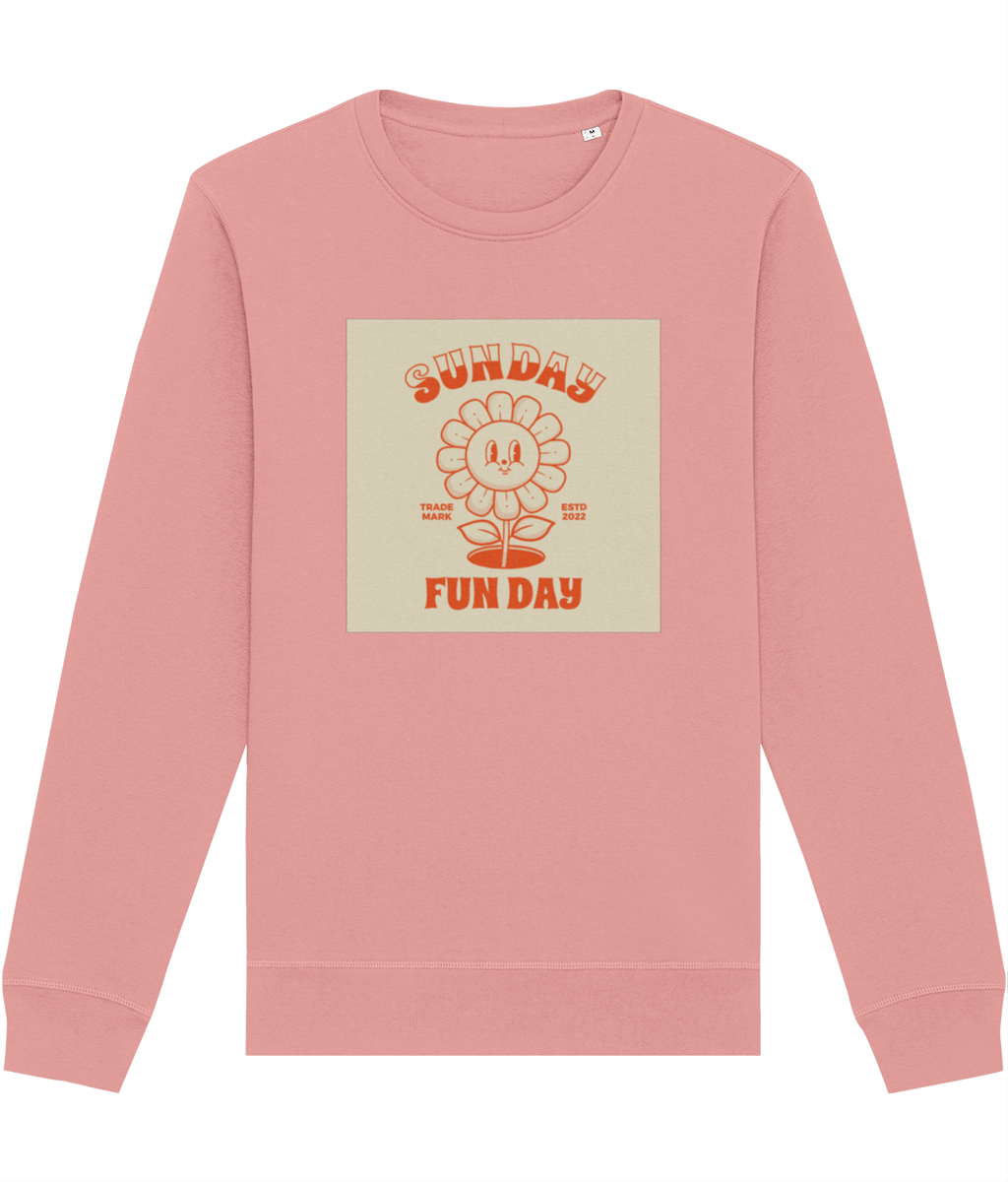 Get the ultimate throwback style in the Positive 'Fun Day Sunday' Retro Organic Cotton Sweatshirt.