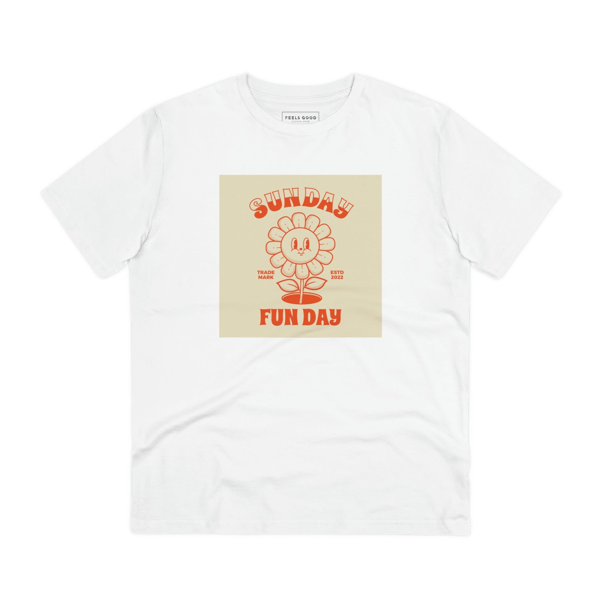 The Positive ‘Fun Day Sunday’ Retro Organic Cotton T-Shirt offers timeless style and a vintage feel!