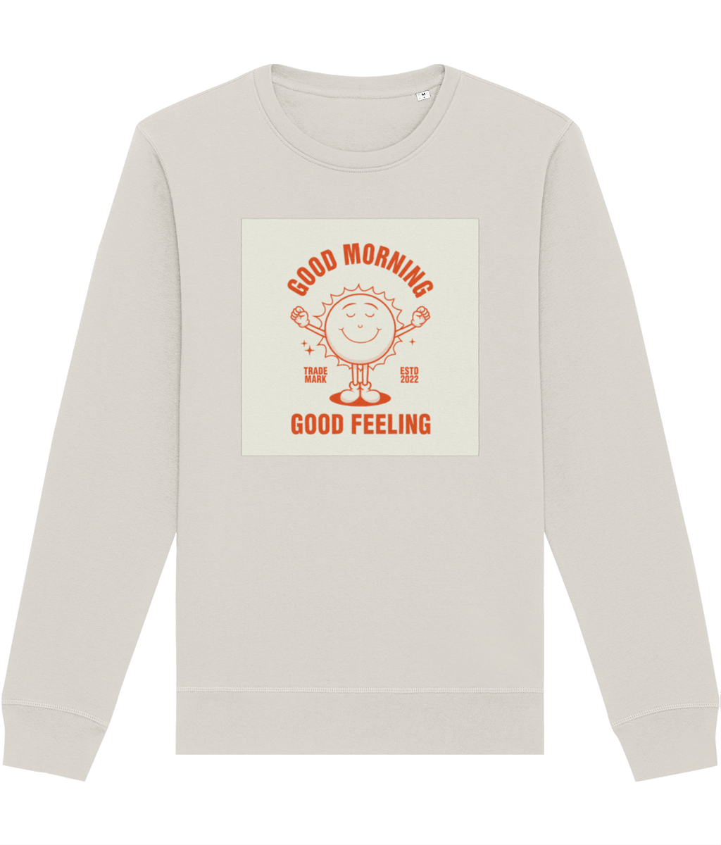 Retro sweatshirts UK edition – Positive 'Good Feeling' Retro Organic Cotton Sweatshirt

