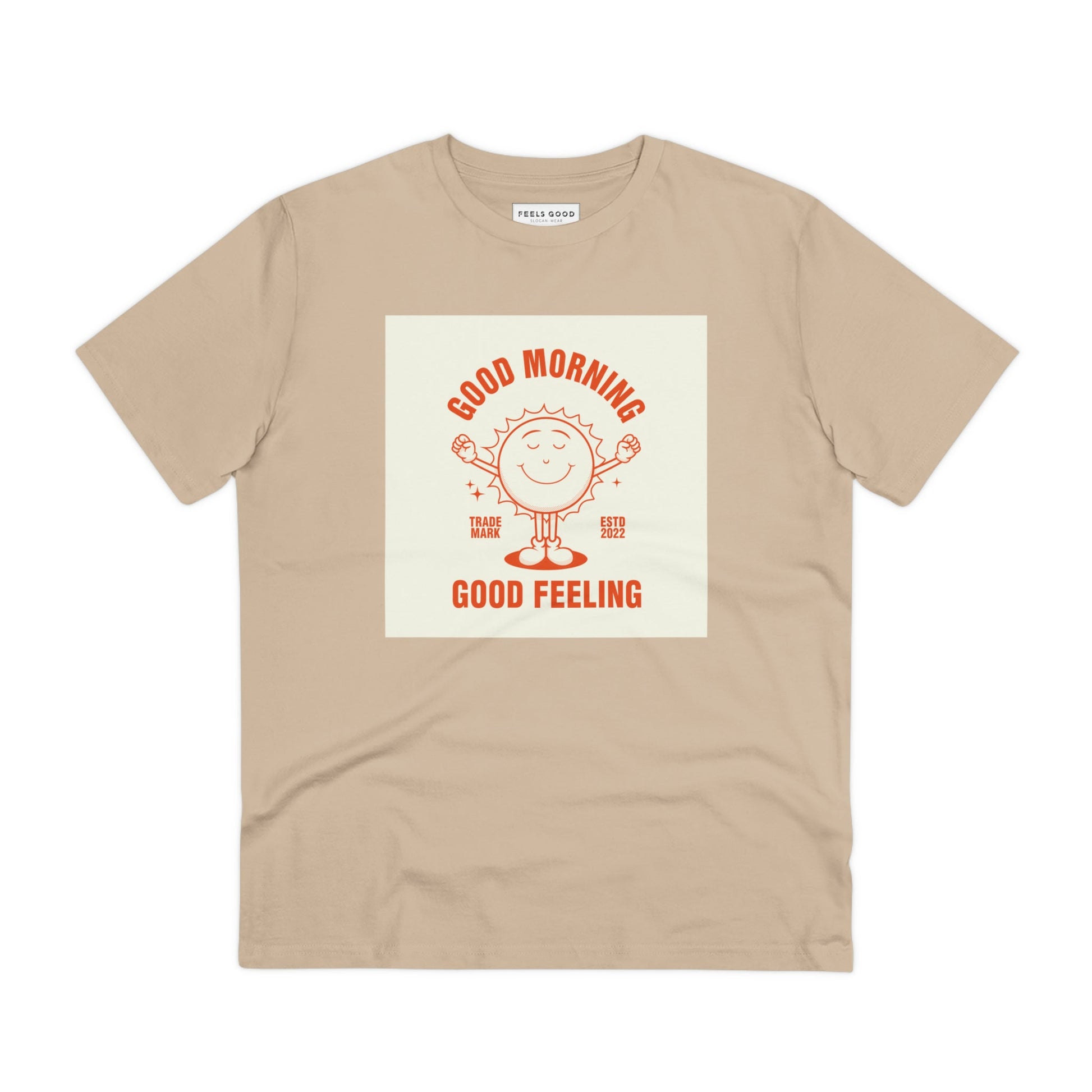 Embrace nostalgia with the Positive 'Good Feeling' Retro Organic Cotton T-Shirt. Vintage slogan t-shirt!