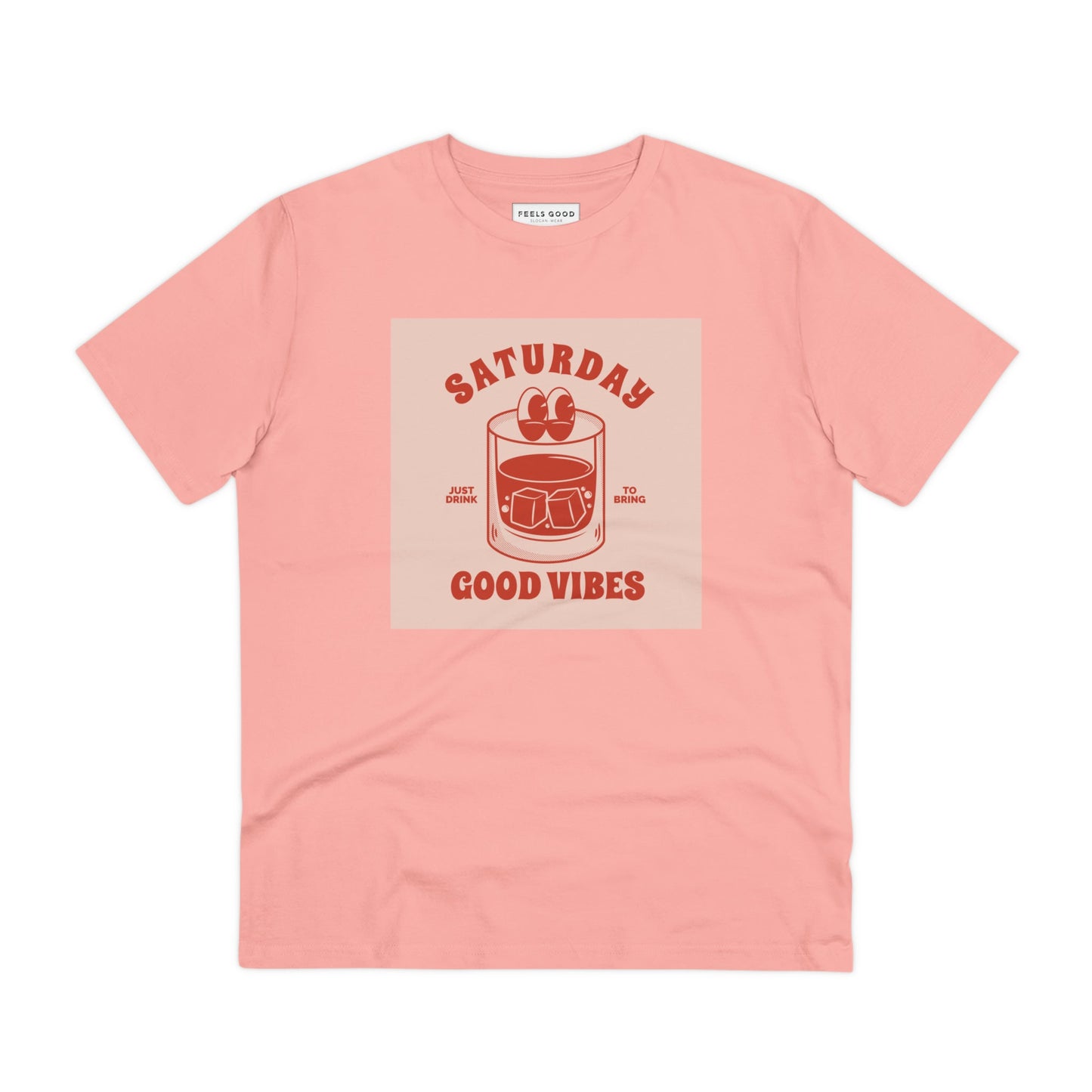 Love retro style? Get the positive 'Good Vibes Saturday' retro organic cotton t-shirt today!