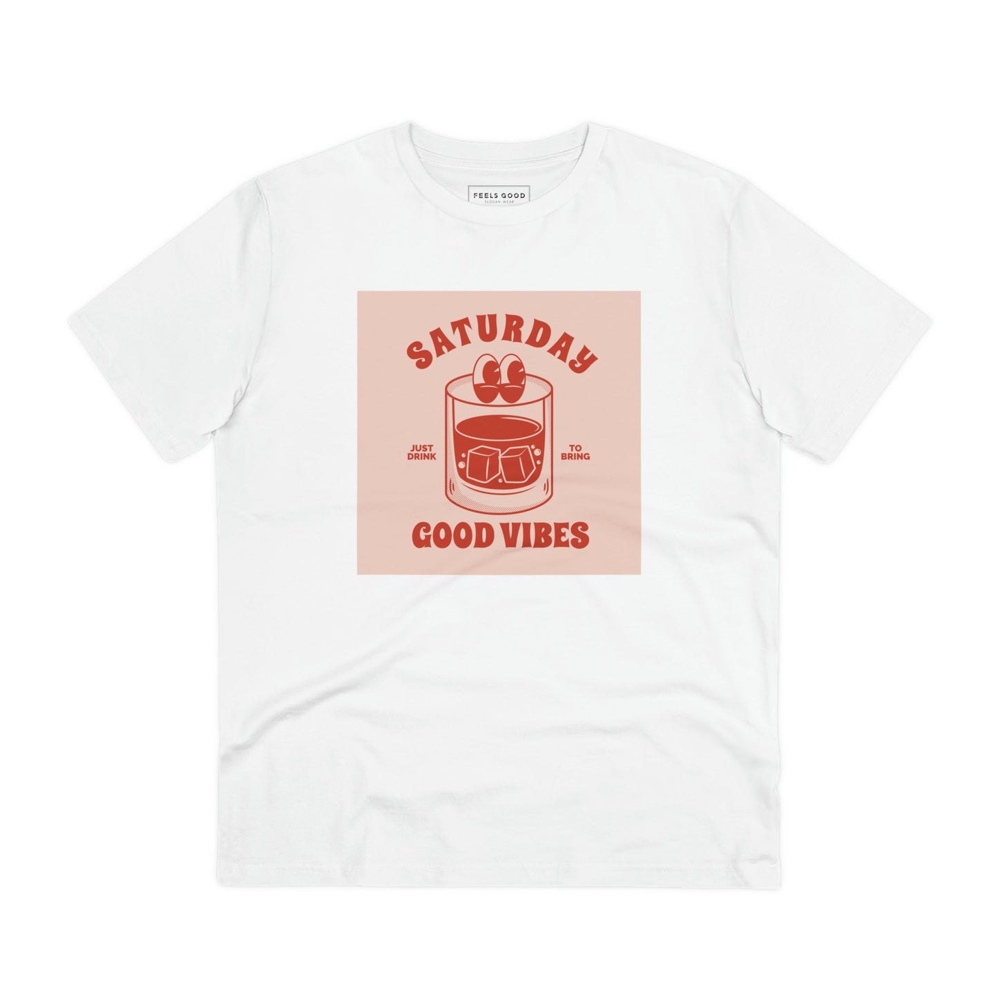 A classic touch! The positive 'Good Vibes Saturday' retro organic cotton t-shirt is retro fashion done right!