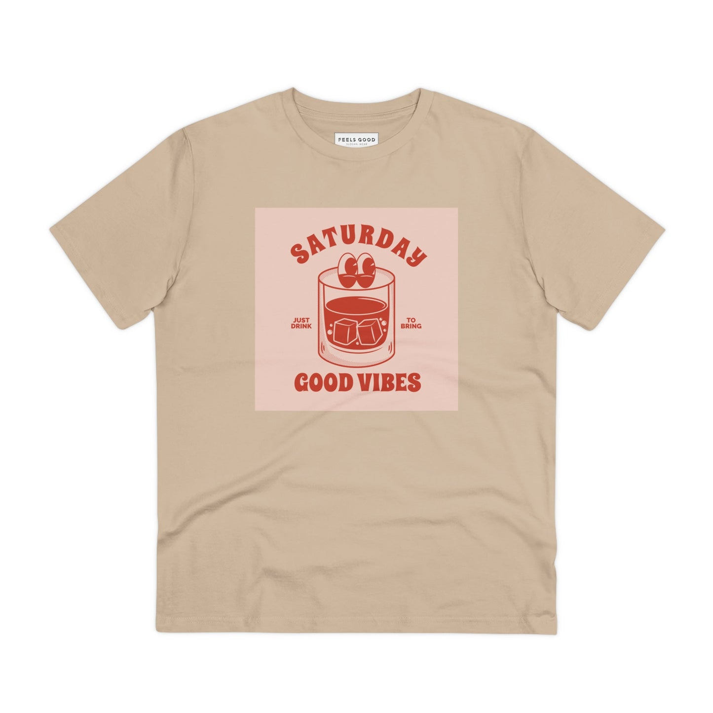Bold and stylish, the positive 'Good Vibes Saturday' retro organic cotton t-shirt is a vintage must-have!
