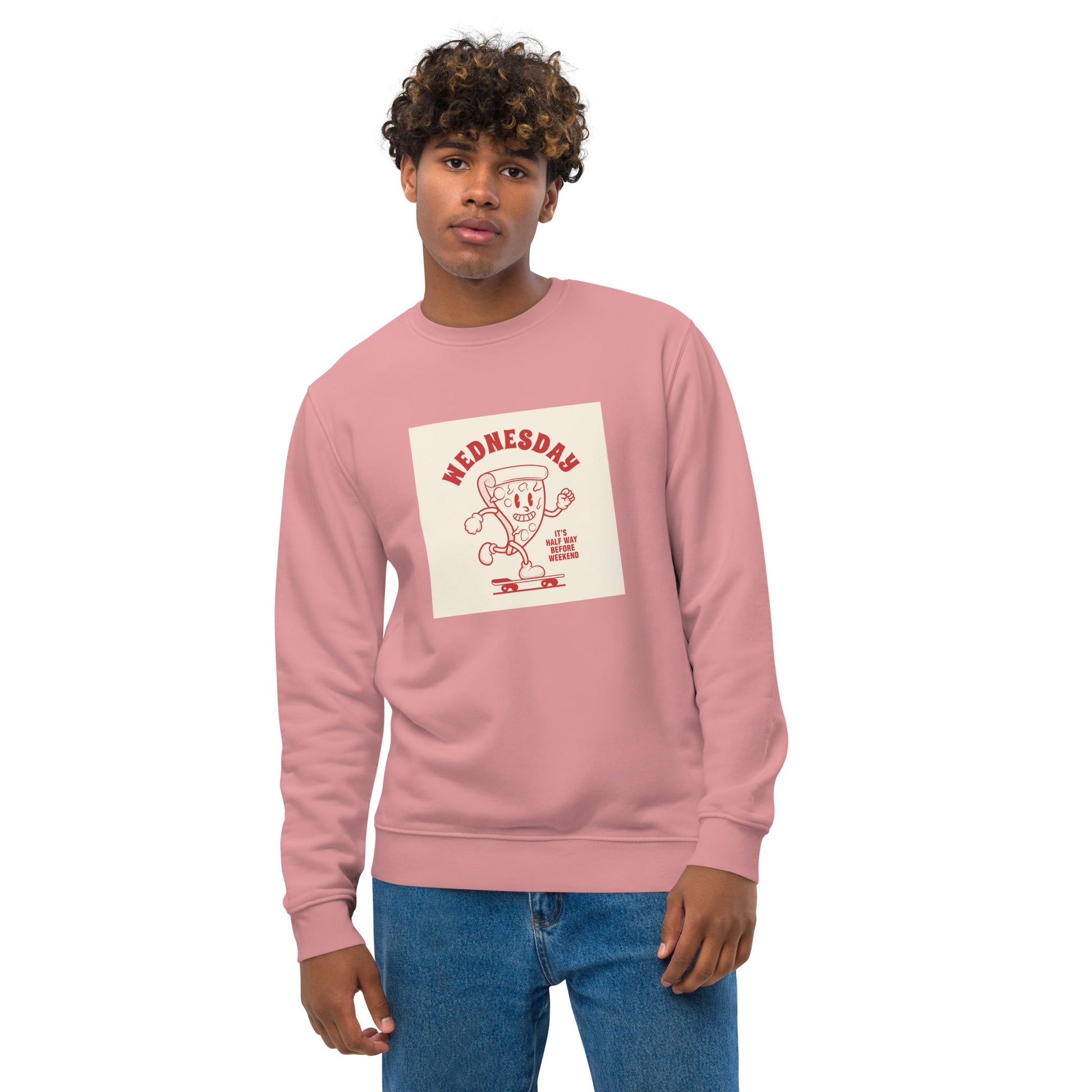 Rock a Positive 'Half-Way Wednesday' Retro Organic Cotton Sweatshirt—classic retro sweatshirt style!