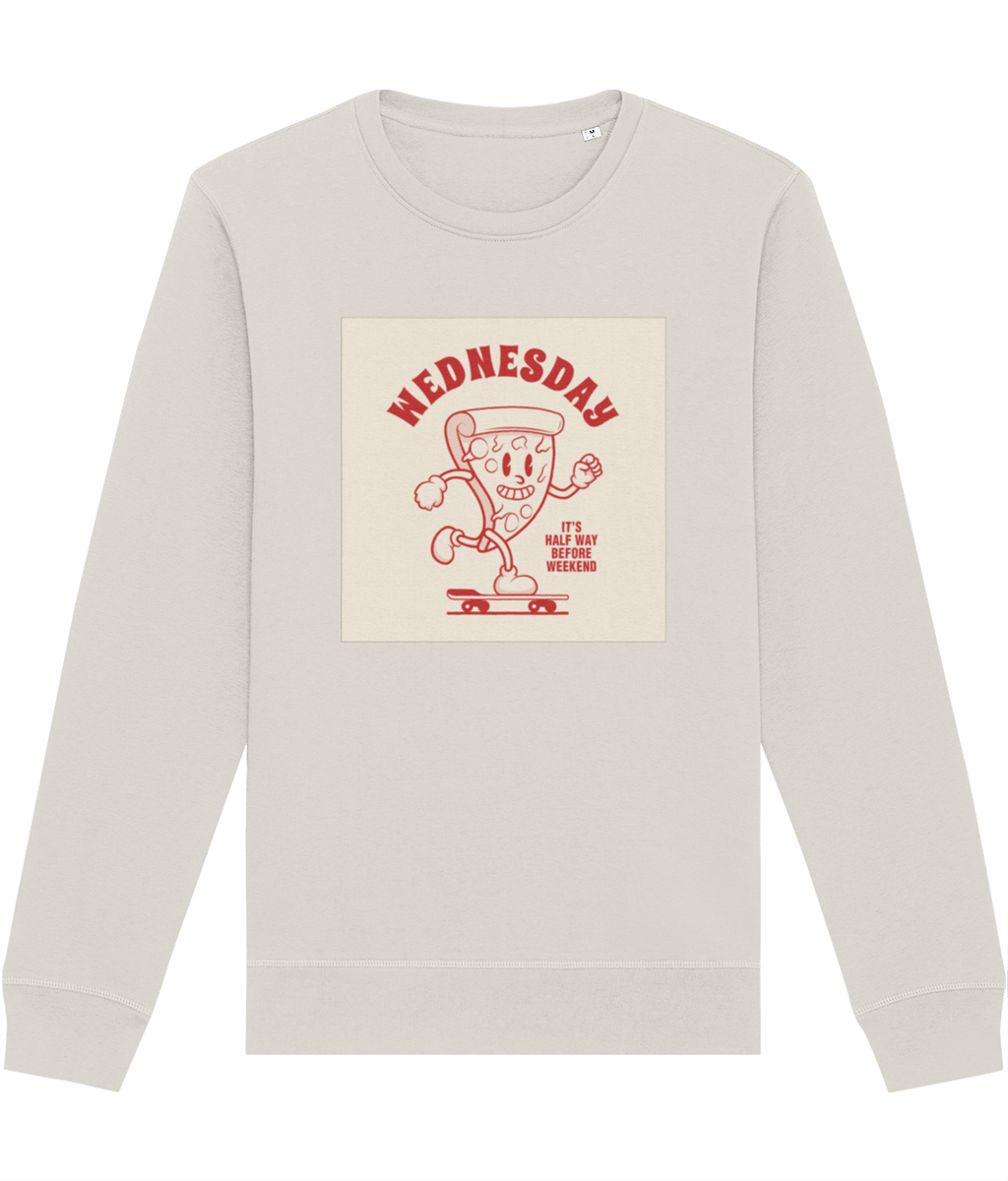 Love vintage? The Positive 'Half-Way Wednesday' Retro Organic Cotton Sweatshirt is a must-buy!