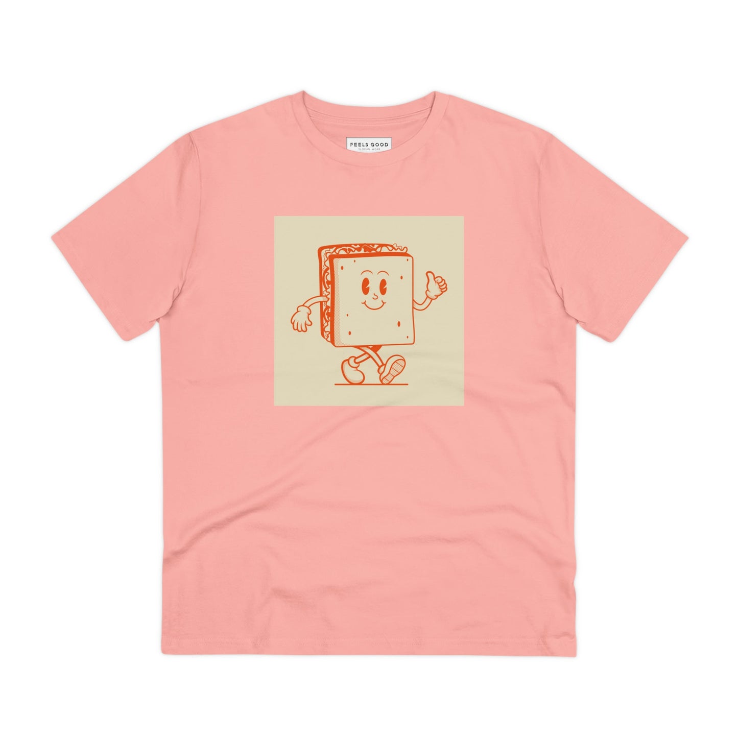 Express yourself with the Positive 'Happy Sandwich' Retro Organic Cotton T-Shirt, a must-have retro tshirt!
