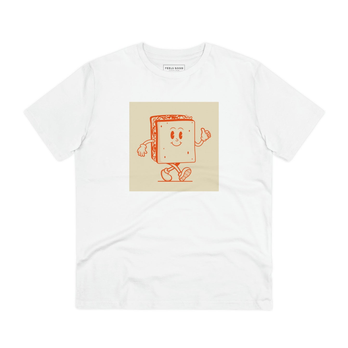 Feel nostalgic in the Positive 'Happy Sandwich' Retro Organic Cotton T-Shirt, a retro tshirt men will love!