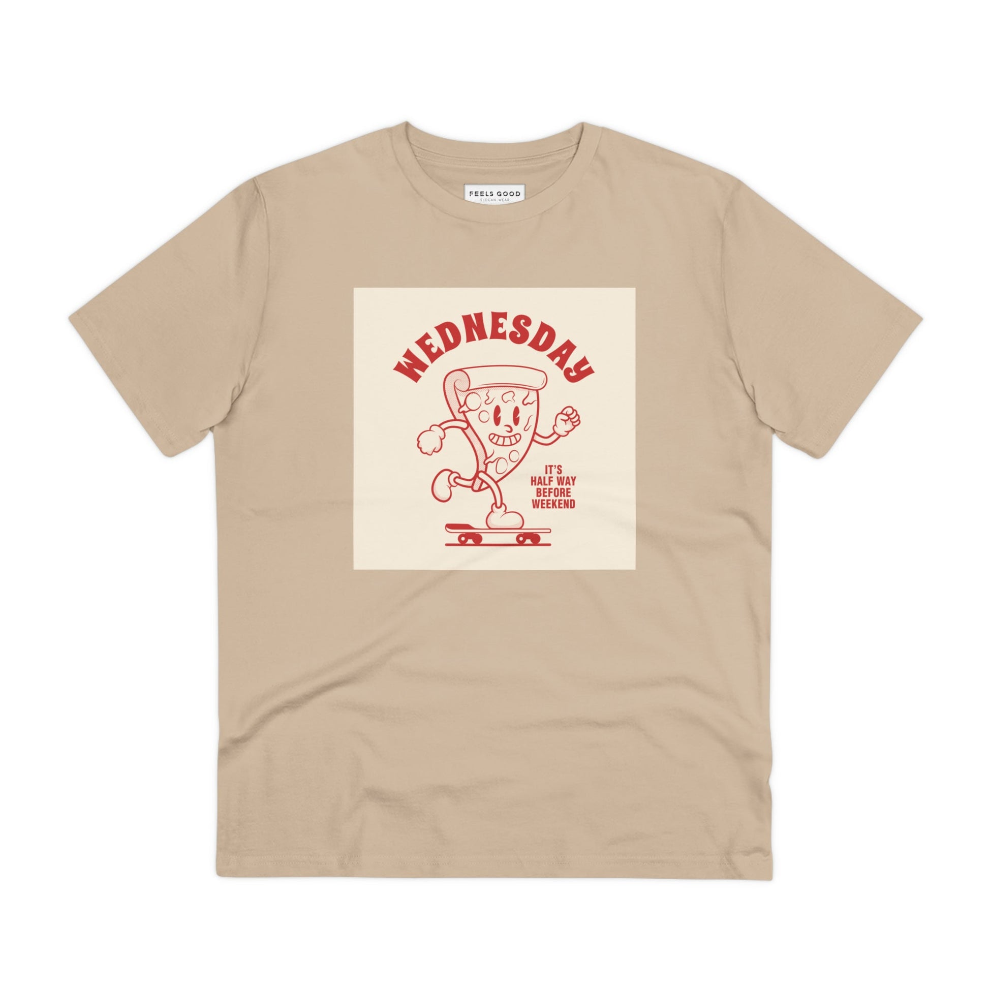 Look great in a Positive 'Half-Way Wednesday' retro organic cotton t-shirt—perfect for any retro fan!
