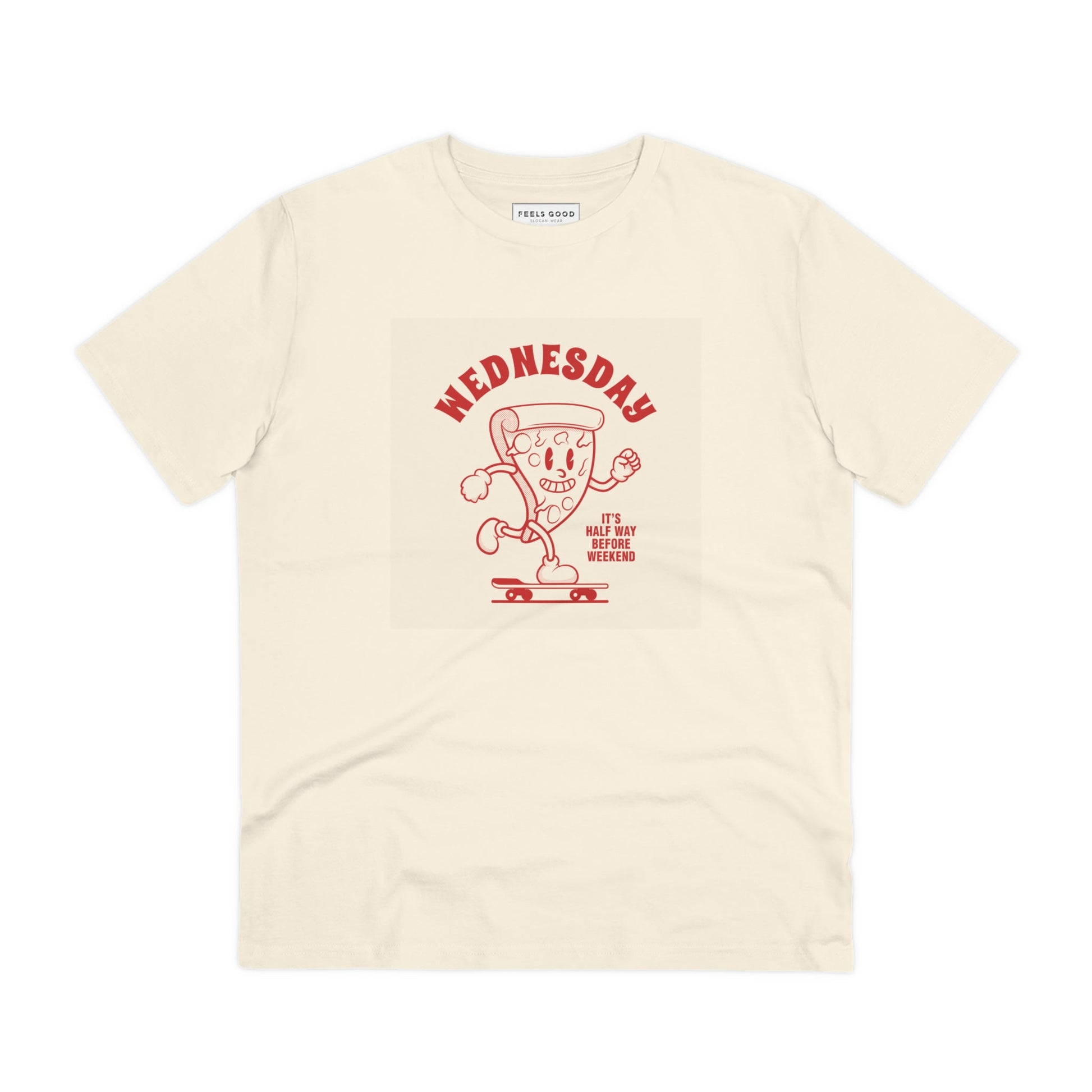 Show off in a Positive 'Half-Way Wednesday' retro organic cotton t-shirt—funny and stylish!