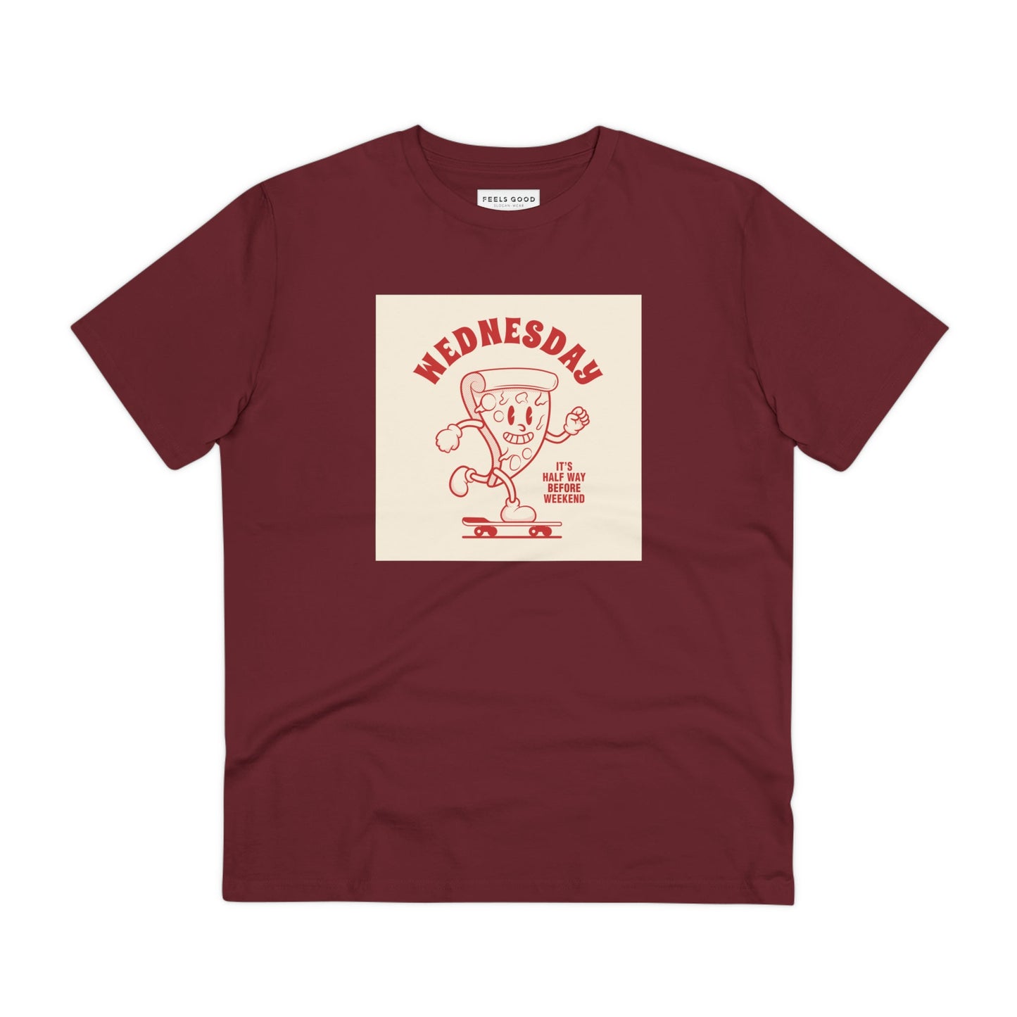 Love retro? The Positive 'Half-Way Wednesday' retro organic cotton t-shirt is a must-have classic!