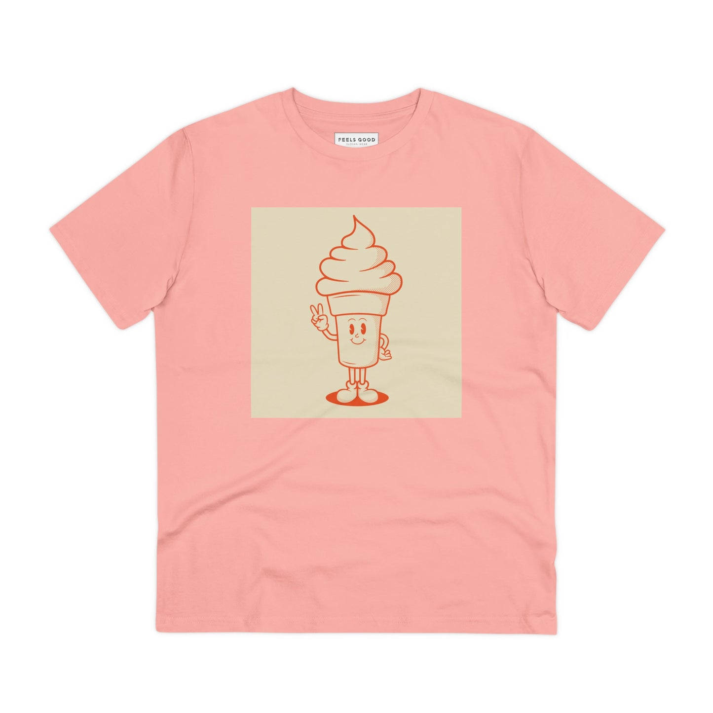 Make a statement in the Positive 'Ice-cream Scoop' Retro Organic Cotton T-shirt! Retro tshirt men.