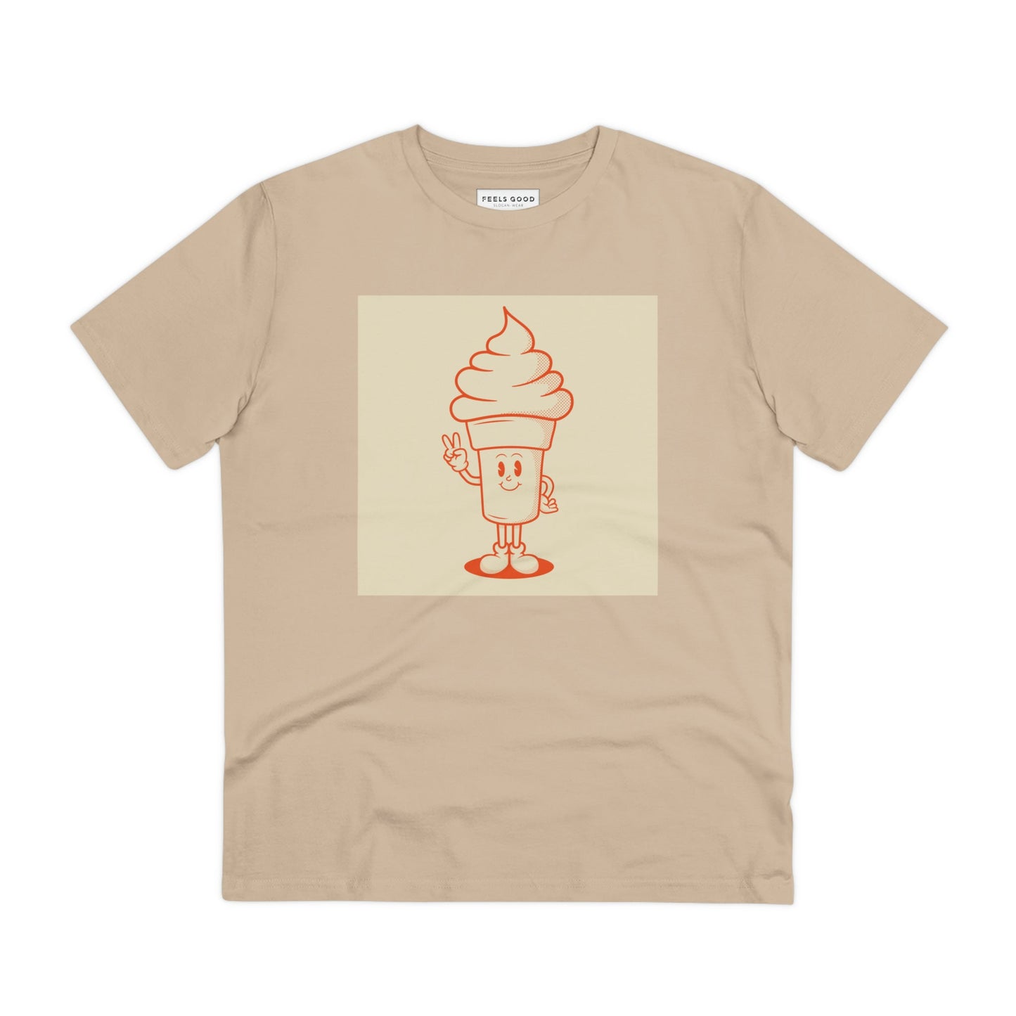 Enjoy a scoop of nostalgia with the Positive 'Ice-cream Scoop' Retro Organic Cotton T-shirt! Retro tshirt.