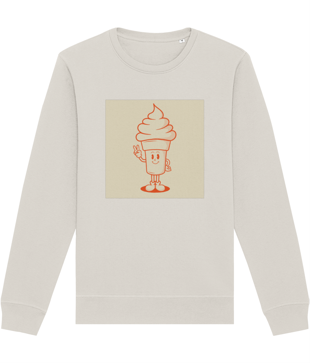 Get the best retro feel with the Positive 'Ice-cream Tub' Retro Organic Cotton Sweatshirt today!