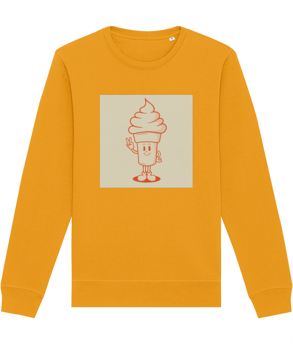 Love retro sweatshirts? Try the Positive 'Ice-cream Tub' Retro Organic Cotton Sweatshirt now!
