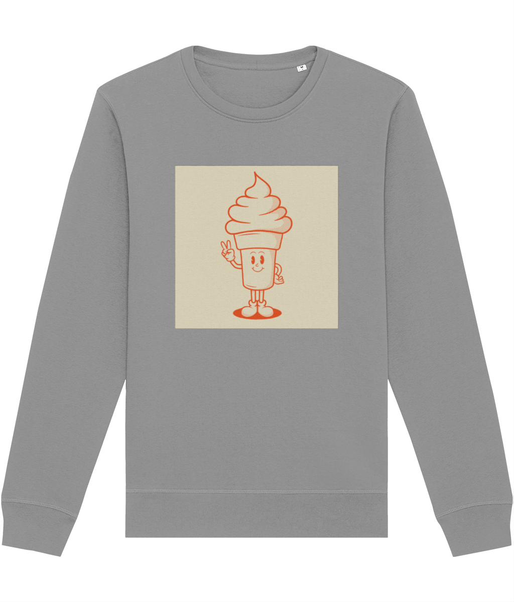 A must-have for vintage sweatshirts men—shop our Positive 'Ice-cream Tub' Sweatshirt today!