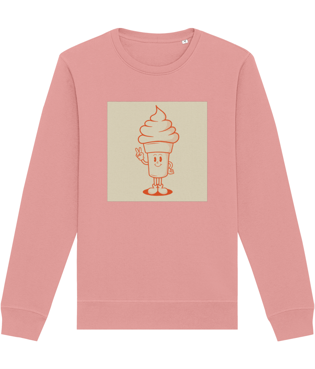 Upgrade your wardrobe with the Positive 'Ice-cream Tub' Retro Organic Cotton Sweatshirt now!