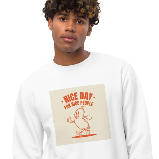 Positive 'Nice People' Retro Organic Cotton Sweatshirt vintage graphic sweatshirts style

