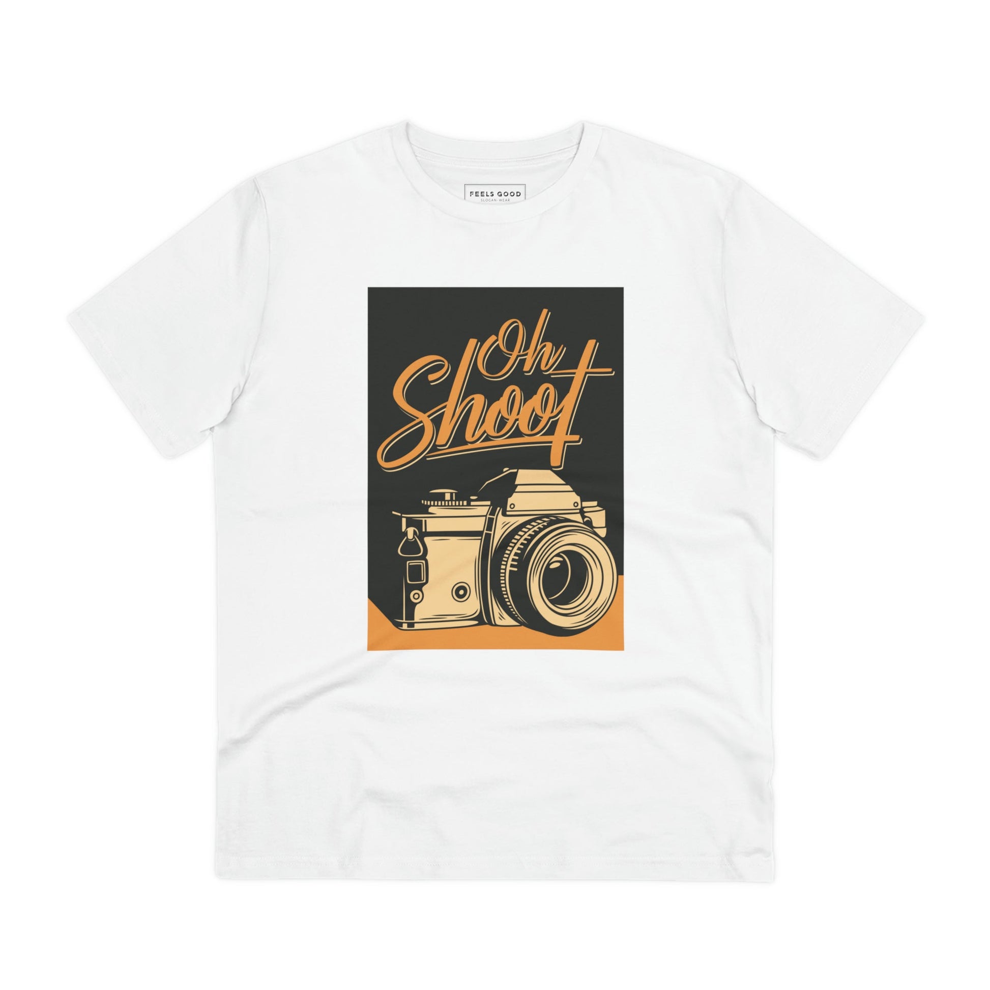 Get your hands on the Positive 'Oh Shoot!' retro organic cotton t-shirt, the perfect retro t-shirt for men!