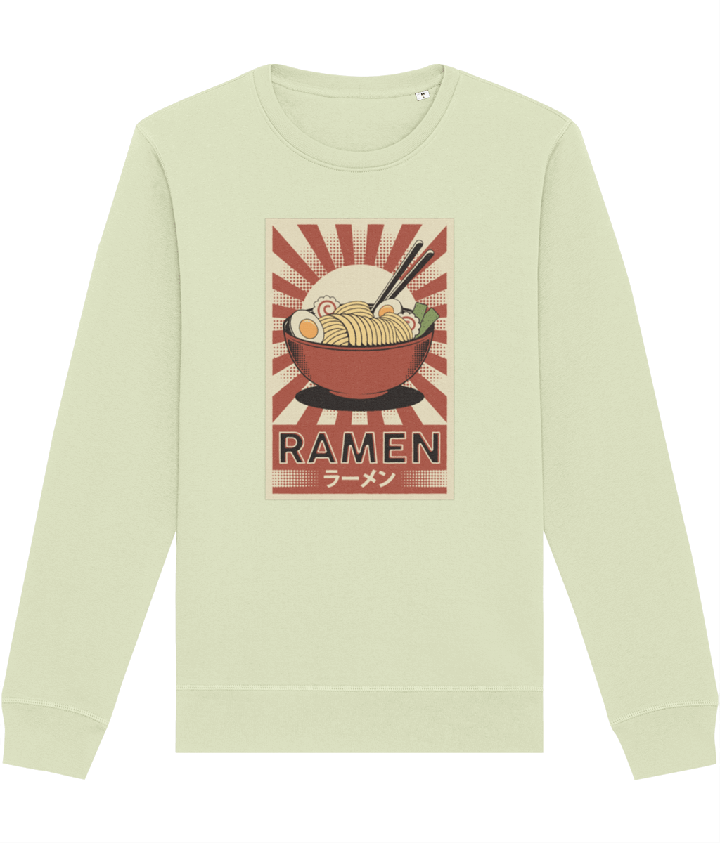 Positive 'Ramen' Japanese Retro Organic Cotton Sweatshirt – crew sweatshirt design


