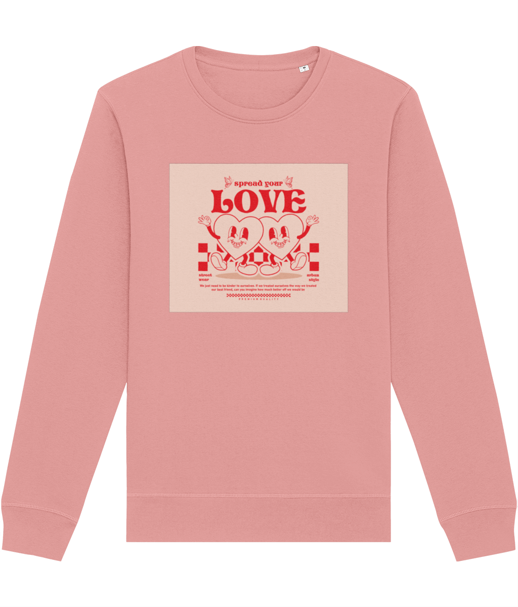 Get the perfect mix of comfort and retro style with the Positive 'Spread Your Love' Retro Sweatshirt!