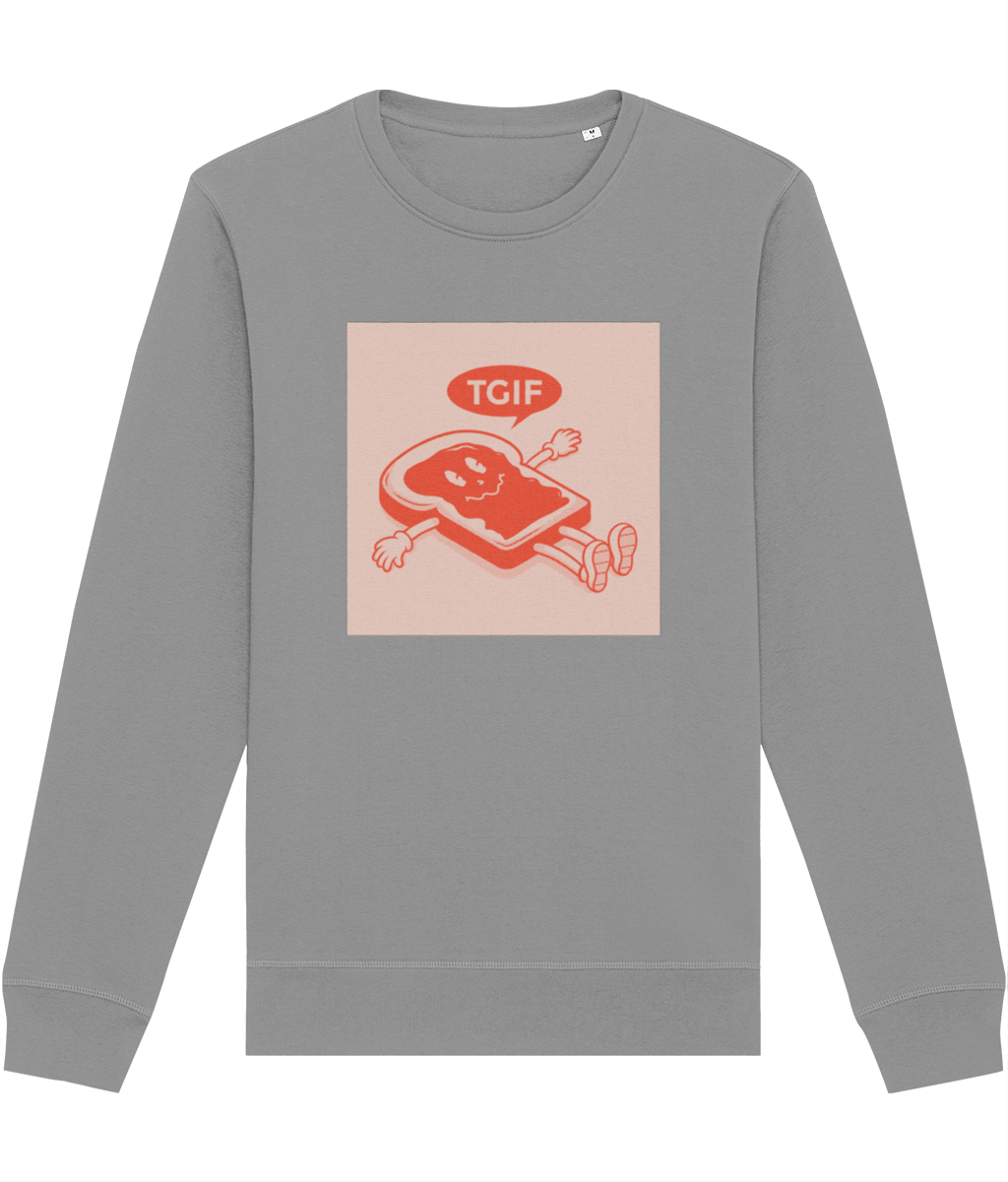 Classic retro appeal in the Positive 'Thank God It's Friday' retro organic cotton Sweatshirt – must-have!