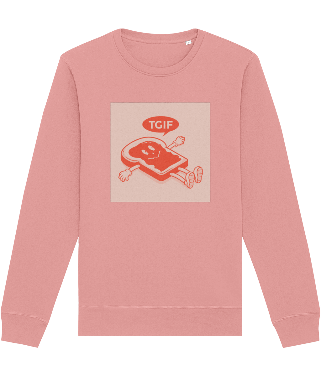 Stand out with the Positive 'Thank God It's Friday' retro organic cotton Sweatshirt – vintage fashion!