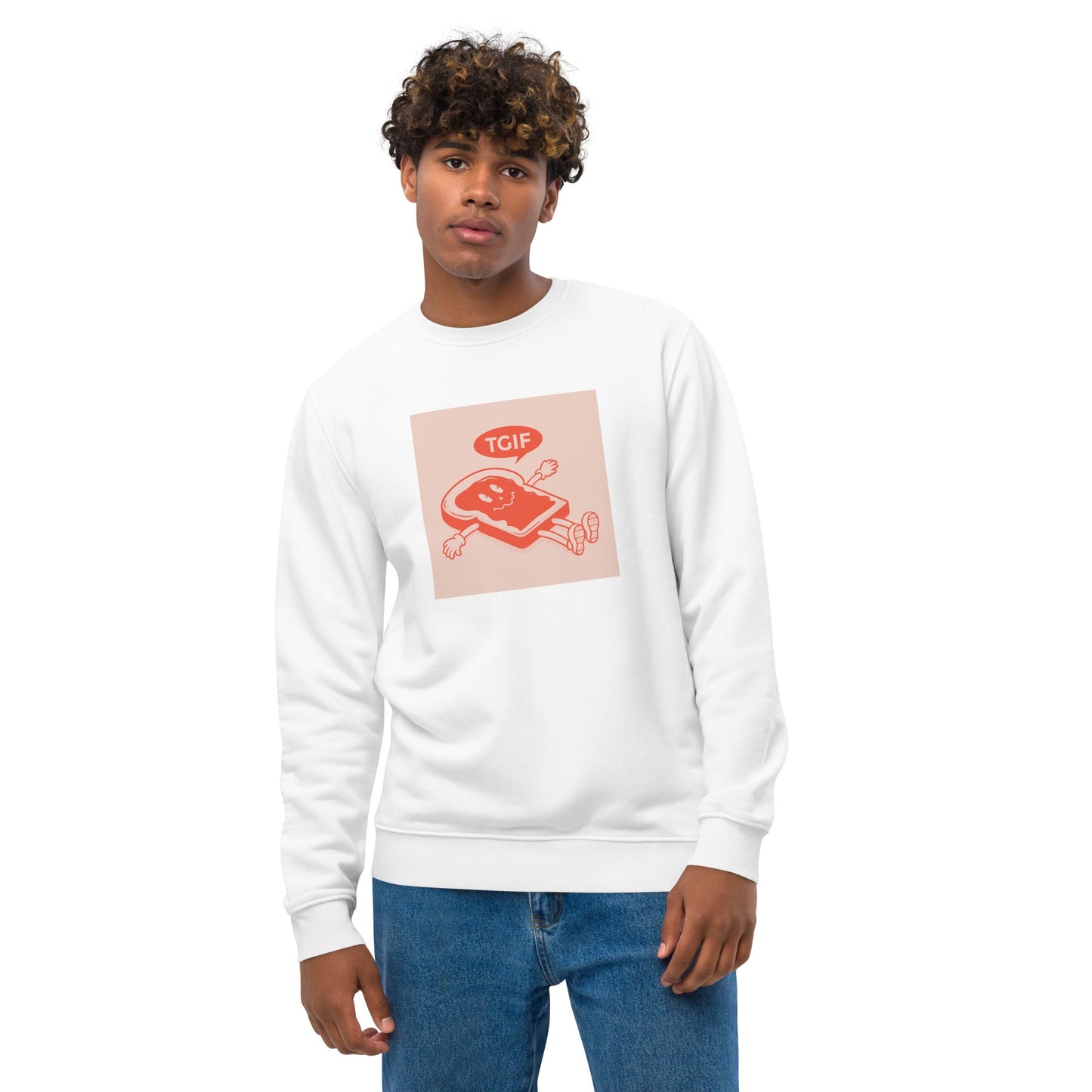 A timeless Positive 'Thank God It's Friday' retro organic cotton Sweatshirt – the best retro sweatshirt!