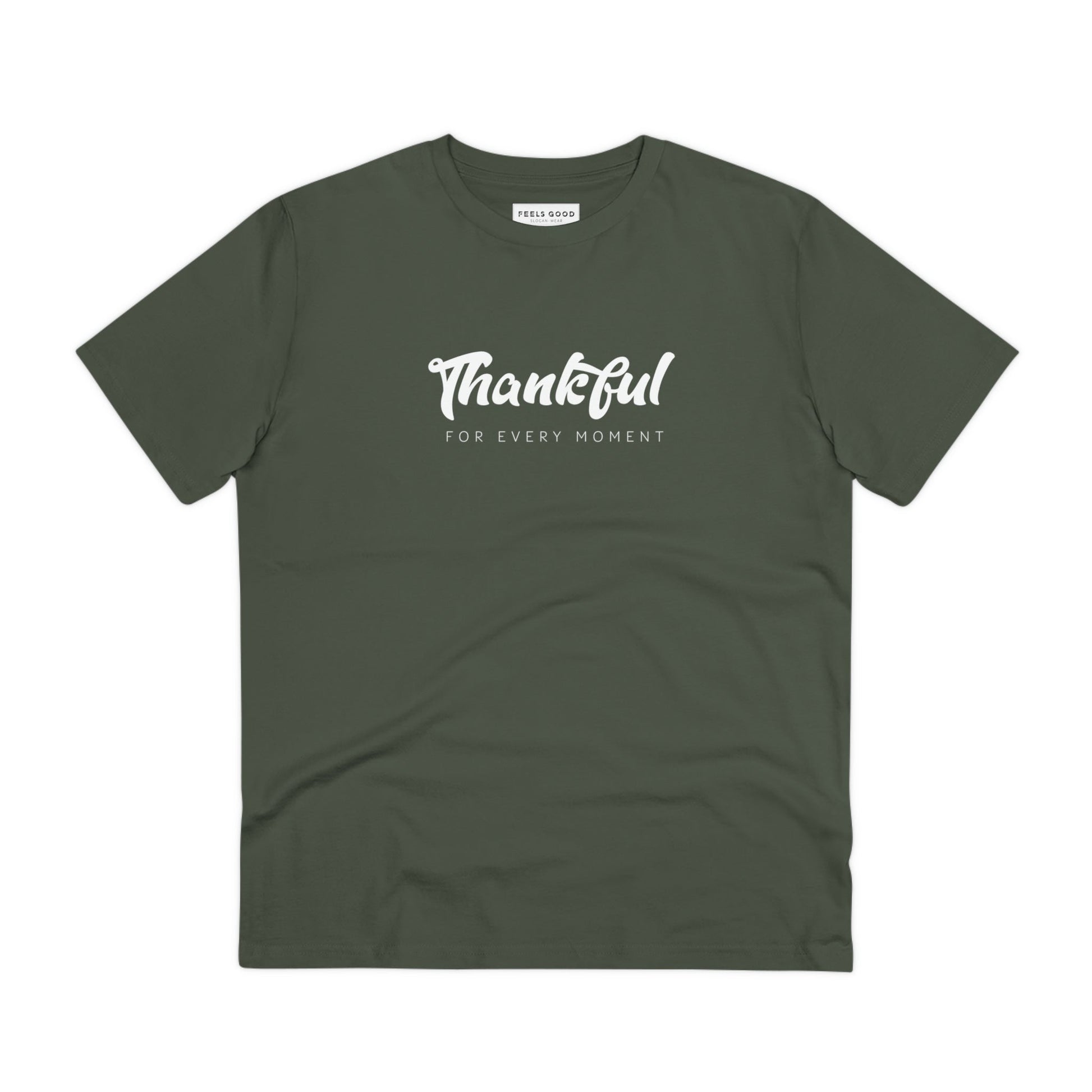 Unique best t-shirt: 'Thankful' positive organic cotton graphic.
